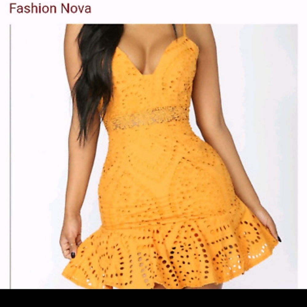 Fashion Nova mustard dress